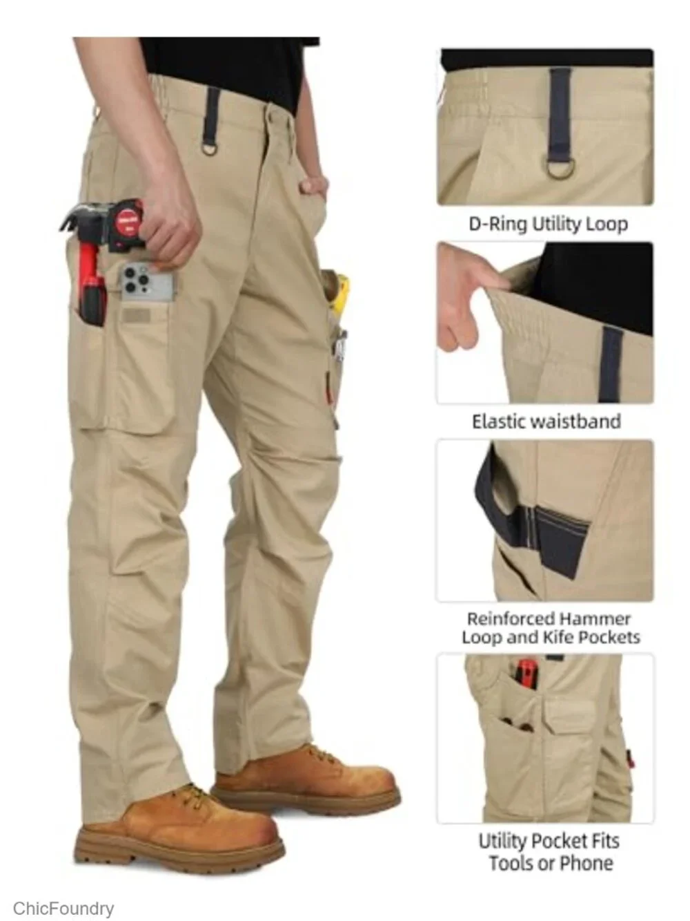 FR Stretch Cargo Pants Lightweight Ripstop Relaxed Fit Flame Resistant